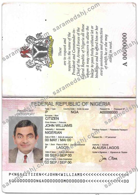 Nigeria passport (2007-2019)